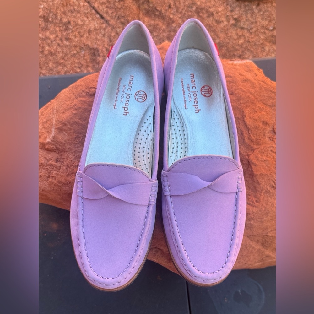 Marc Joseph Women's Lilac Nubuck Loafers NEW